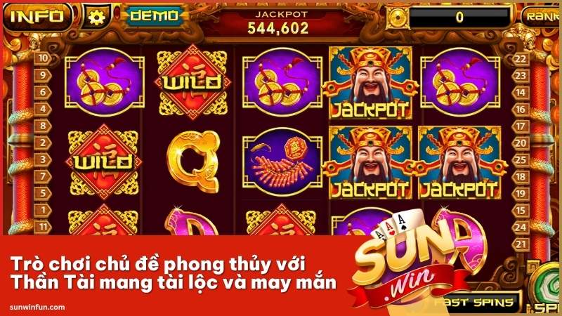 Trò chơi chủ đề phong thủy với Thần Tài mang tài lộc và may mắn