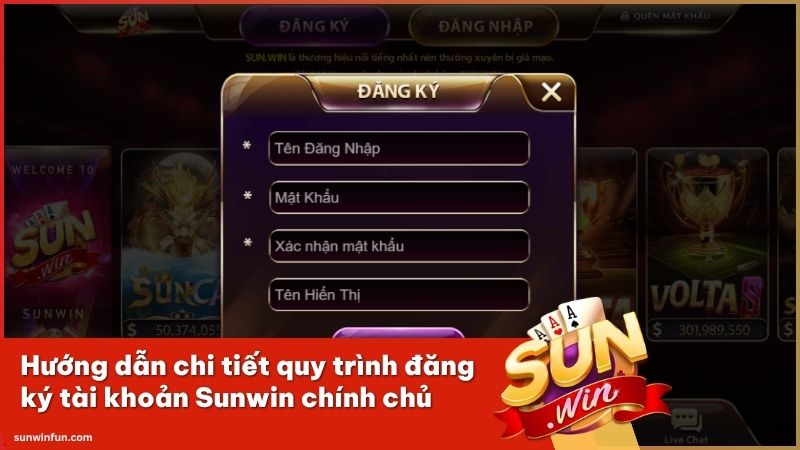 Hướng dẫn đăng ký Sunwin một cách nhanh chóng để truy cập vào sảnh game
