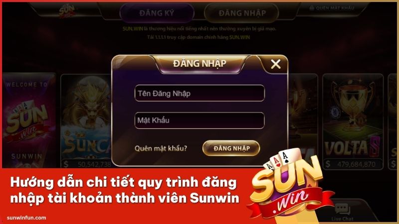 Hướng dẫn đăng nhập Sunwin để truy cập tài khoản thành viên an toàn.