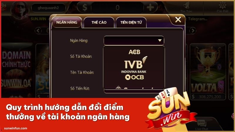 Hướng dẫn rút tiền Sunwin liên kết tài khoản ngân hàng