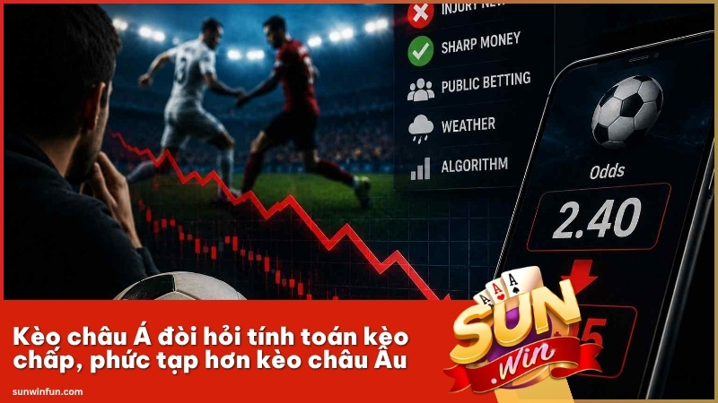 Kèo châu Á đòi hỏi tính toán kèo chấp, phức tạp hơn kèo châu Âu