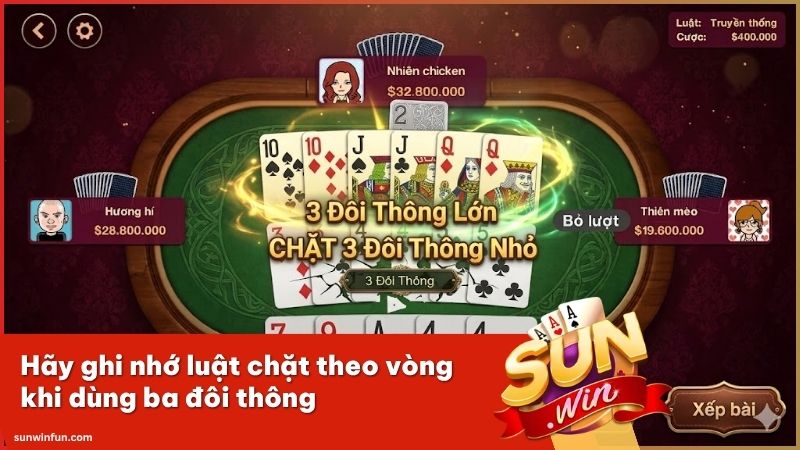 Tuân thủ quy tắc theo vòng đánh để không mất lượt chặt