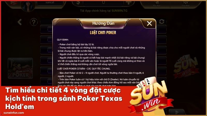 Nắm chắc luật chơi 4 vòng đặt cược để làm chủ nhịp độ bàn Poker