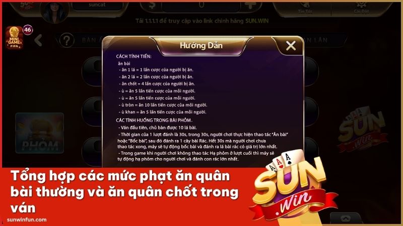 Hệ thống bảng tính điểm và quy định xử phạt tại game bài Phỏm Sunwin