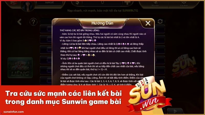 Hướng dẫn phân định thắng thua các bộ bài trong danh mục Sunwin game bài