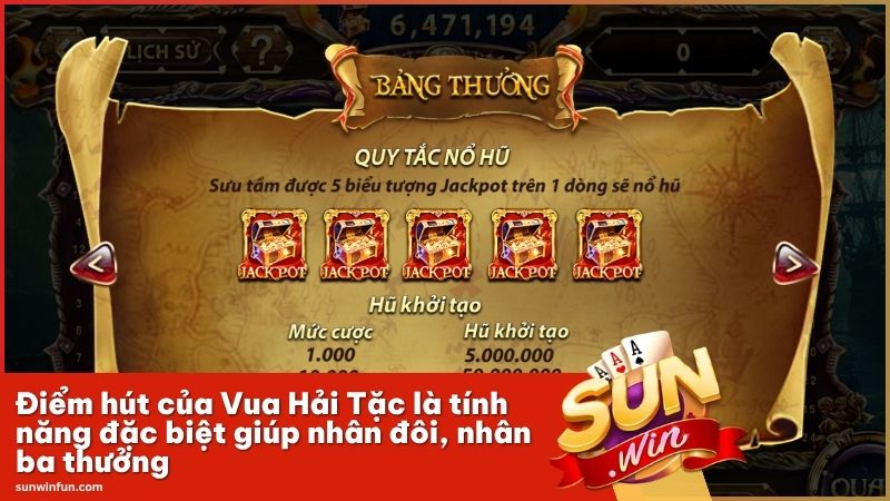 Điểm hút của Vua Hải Tặc là tính năng đặc biệt giúp nhân đôi, nhân ba thưởng