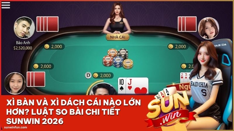 xi ban va xi dach cai nao lon hon - Xì Bàn Và Xì Dách Cái Nào Lớn Hơn? Luật So Bài Chi Tiết Sunwin 2026